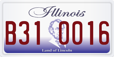 IL license plate B310016