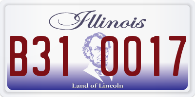 IL license plate B310017