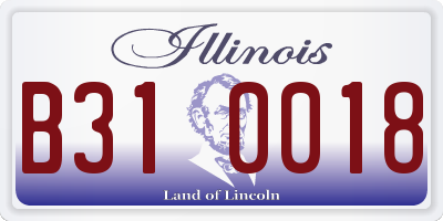IL license plate B310018