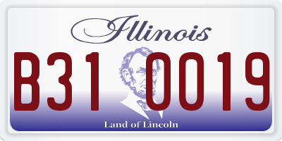 IL license plate B310019