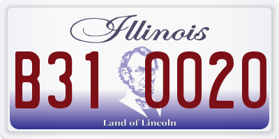 IL license plate B310020