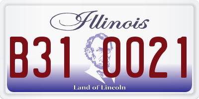 IL license plate B310021