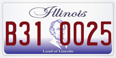 IL license plate B310025