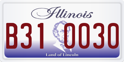 IL license plate B310030