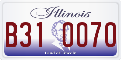 IL license plate B310070