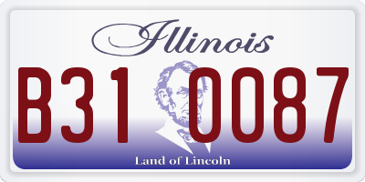 IL license plate B310087
