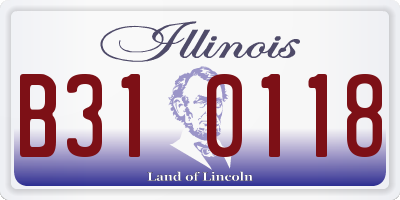 IL license plate B310118