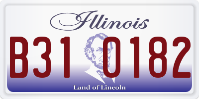 IL license plate B310182