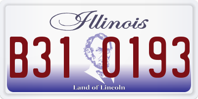 IL license plate B310193