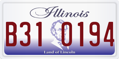 IL license plate B310194