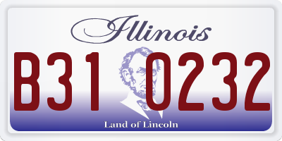 IL license plate B310232