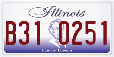 IL license plate B310251