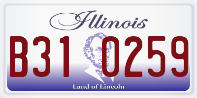 IL license plate B310259