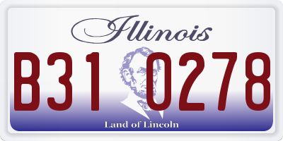 IL license plate B310278