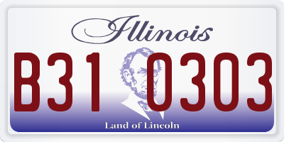 IL license plate B310303