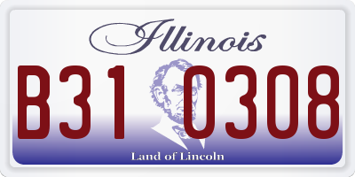 IL license plate B310308