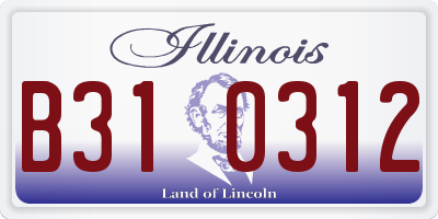 IL license plate B310312