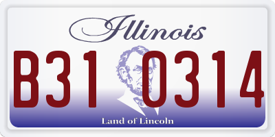 IL license plate B310314