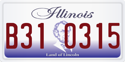 IL license plate B310315