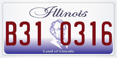 IL license plate B310316