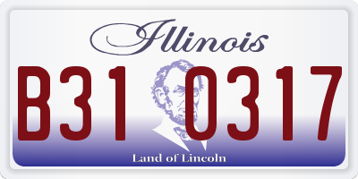IL license plate B310317