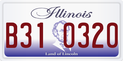 IL license plate B310320