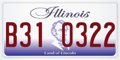 IL license plate B310322