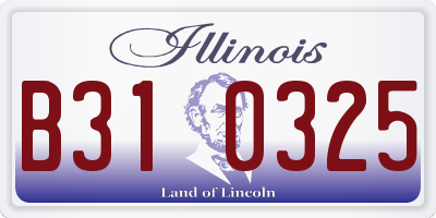 IL license plate B310325