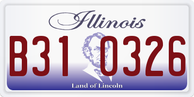IL license plate B310326