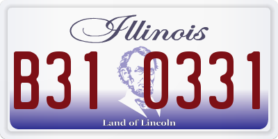 IL license plate B310331