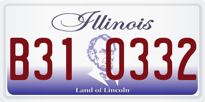 IL license plate B310332