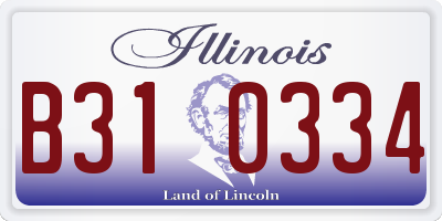 IL license plate B310334