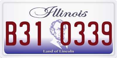 IL license plate B310339