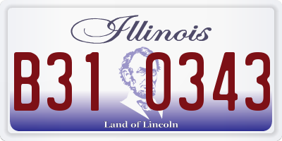 IL license plate B310343