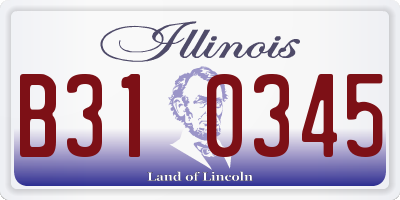IL license plate B310345
