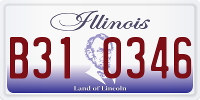 IL license plate B310346
