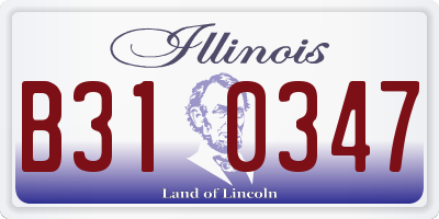 IL license plate B310347