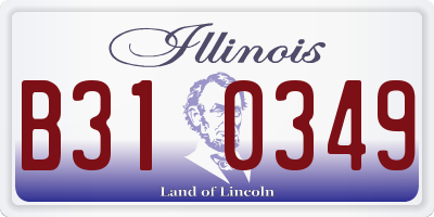 IL license plate B310349