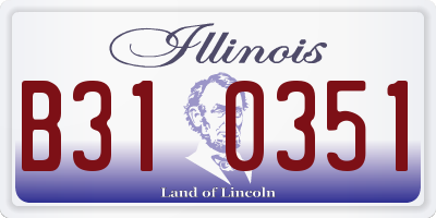 IL license plate B310351