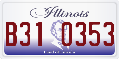 IL license plate B310353