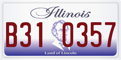 IL license plate B310357