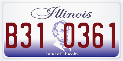 IL license plate B310361