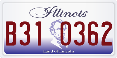 IL license plate B310362
