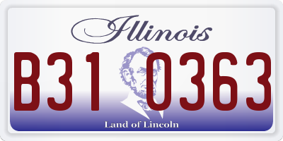 IL license plate B310363