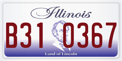 IL license plate B310367