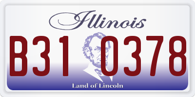 IL license plate B310378