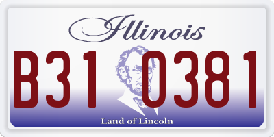 IL license plate B310381