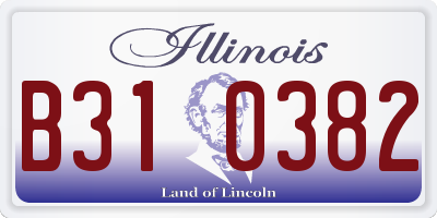 IL license plate B310382