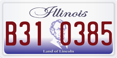 IL license plate B310385