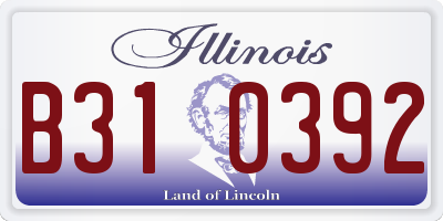 IL license plate B310392